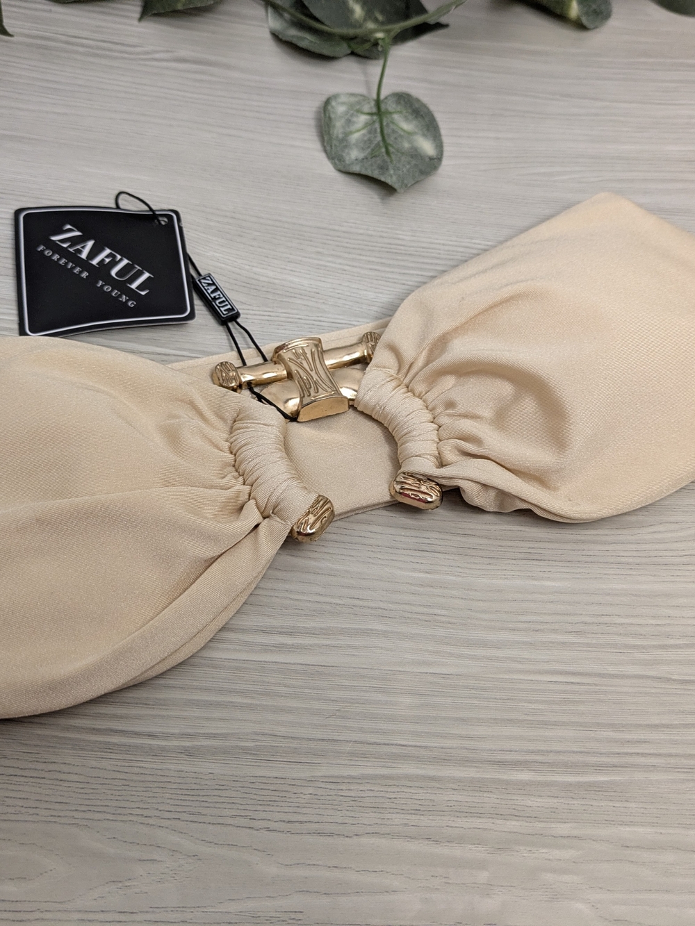 NWT ZAFUL BEIGE BIKINI TOP SIZE XS